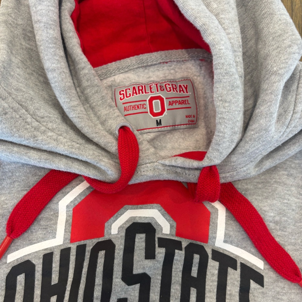 Ohio State Buckeyes Hoodie Gray Medium Pullover - Picture 2 of 7